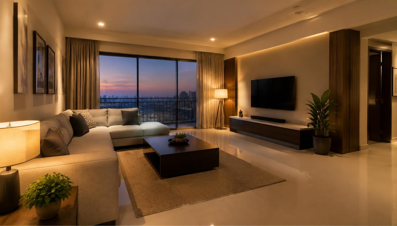 A beautifully cleaned, bright and immaculate Bengaluru living room