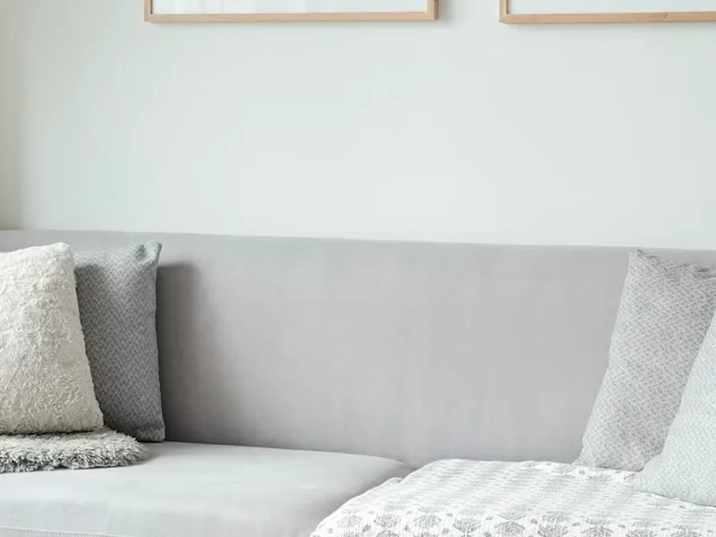 Clean organized coffee table top and decorative accents in living room